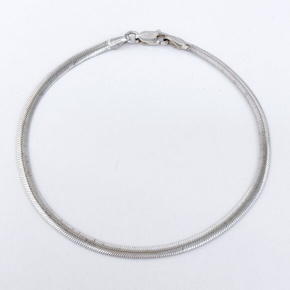 Vintage IBB Romania Sterling Silver 925 Herringbone Bracelet 8" - Picture 1 of 4
